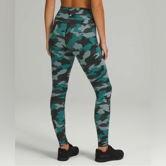 Lululemon Wunder Train High-Rise 28” Heritage 365 Camo Tidewater Teal Multi - Picture 3 of 5